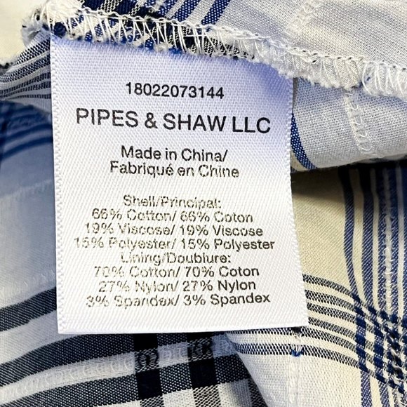 Veronica Beard Women's Size 8 Kaia Plaid Check Wrap Ruffle Skirt Blue & White - Picture 9 of 11